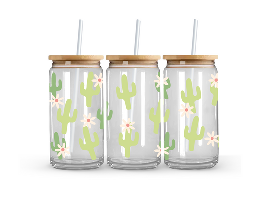 Cactus Glass Can Cup - 473ml