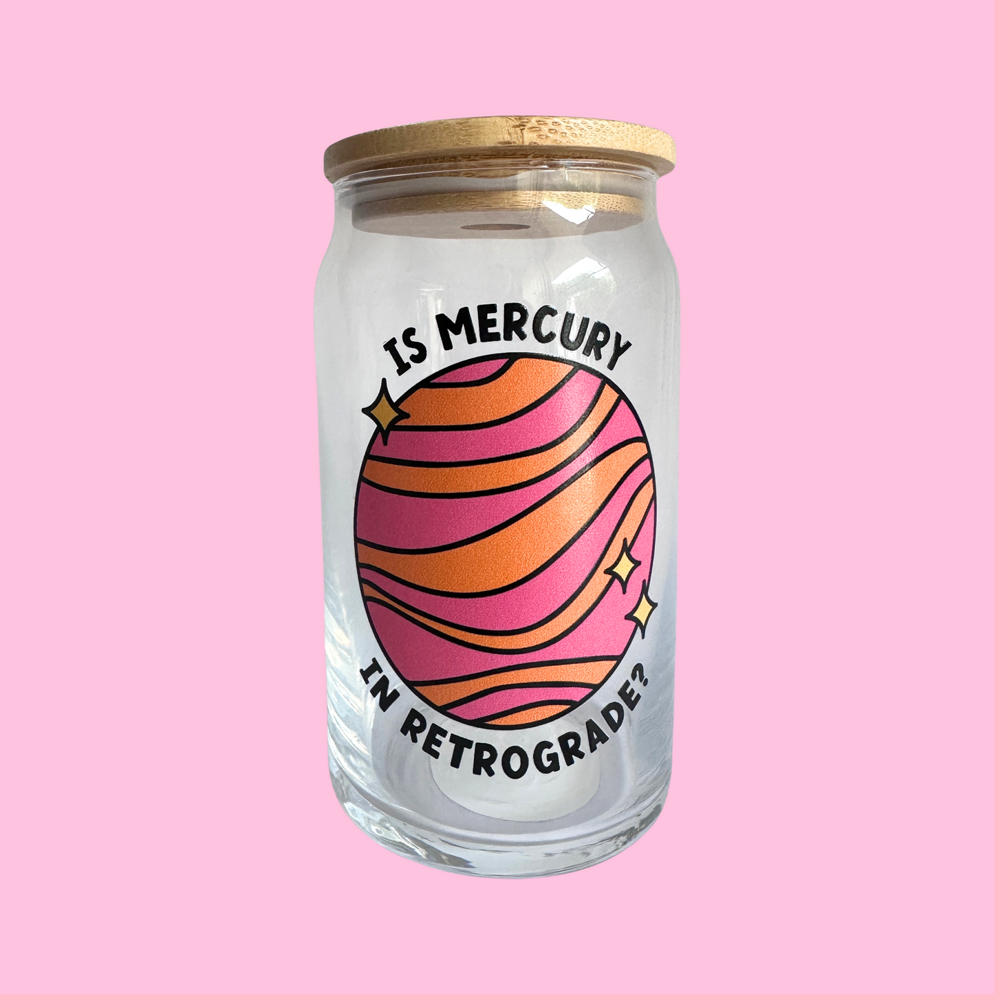 Mercury Retrograde Glass Can Cup - 473ml