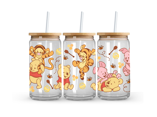 Winnie & Friends - Glass Can Cup - 473ml