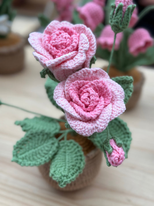 Pink Rose Amigurumi