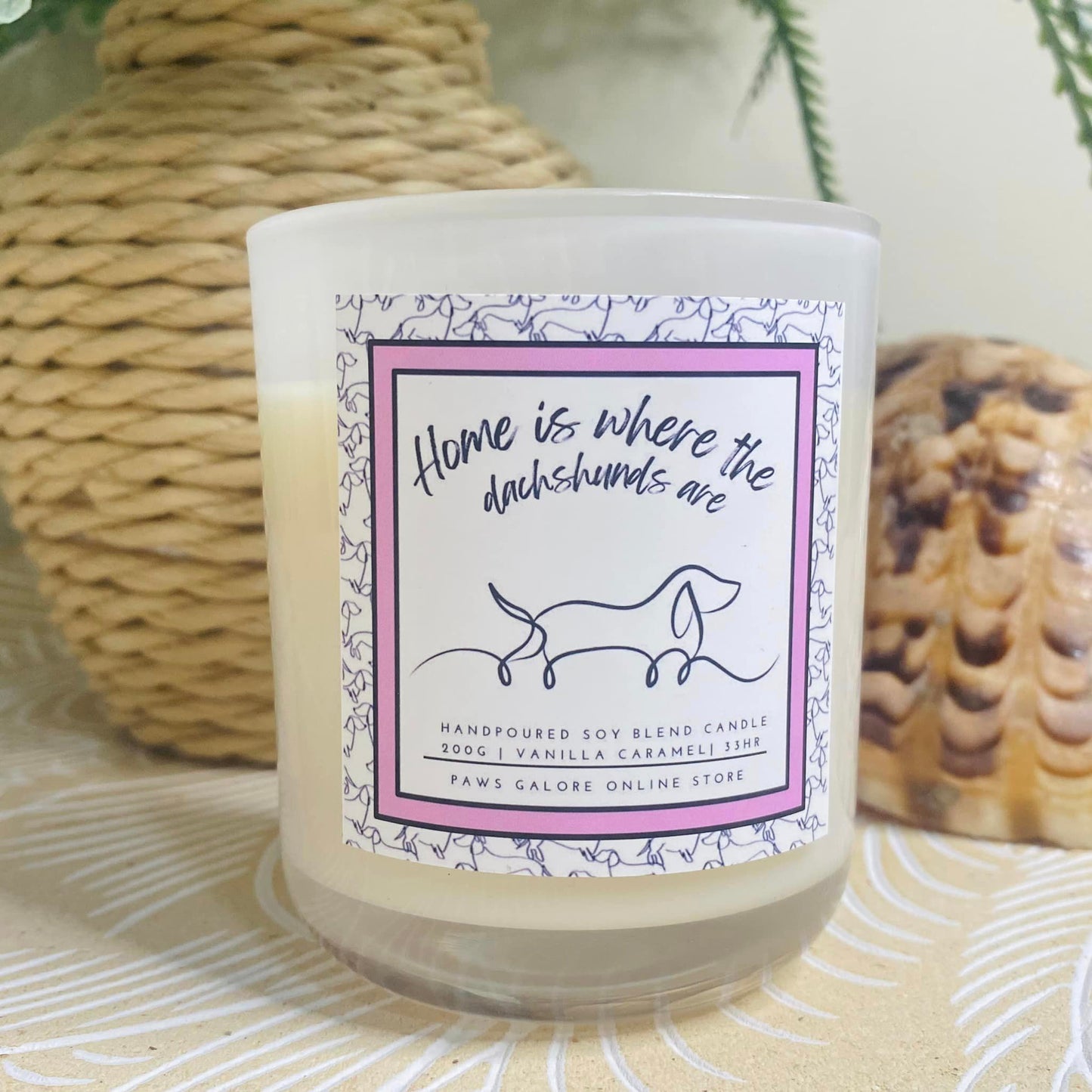 'Home is where the dachshunds are' Jar Candle - Vanilla Caramel Scented