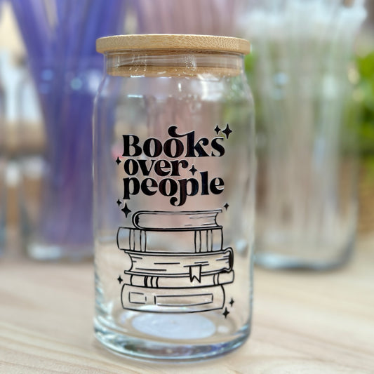 Books Over People Glass Can Cup - 473ml