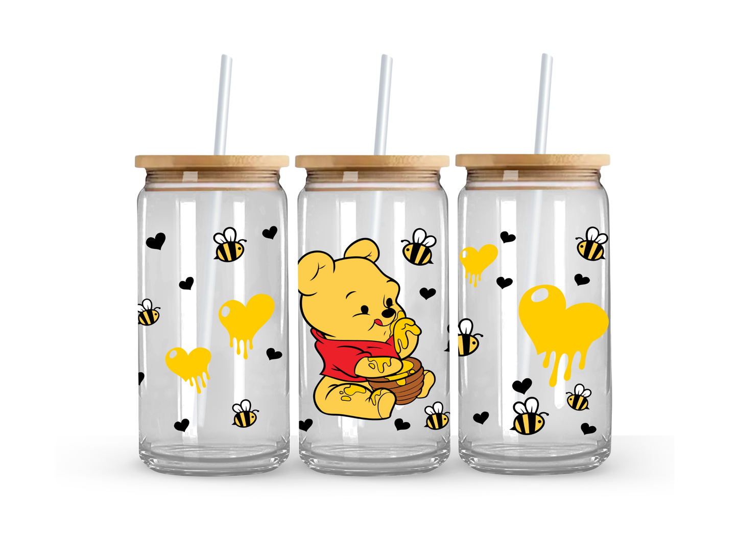 Winnie the Pooh Glass Can Cup - 473ml