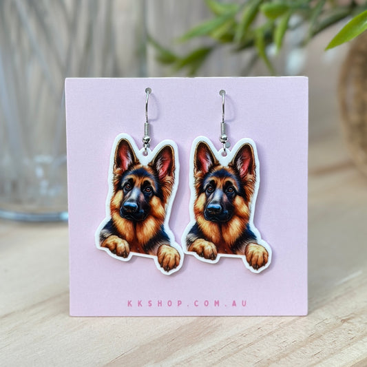 German Shepherd Dangle Earrings