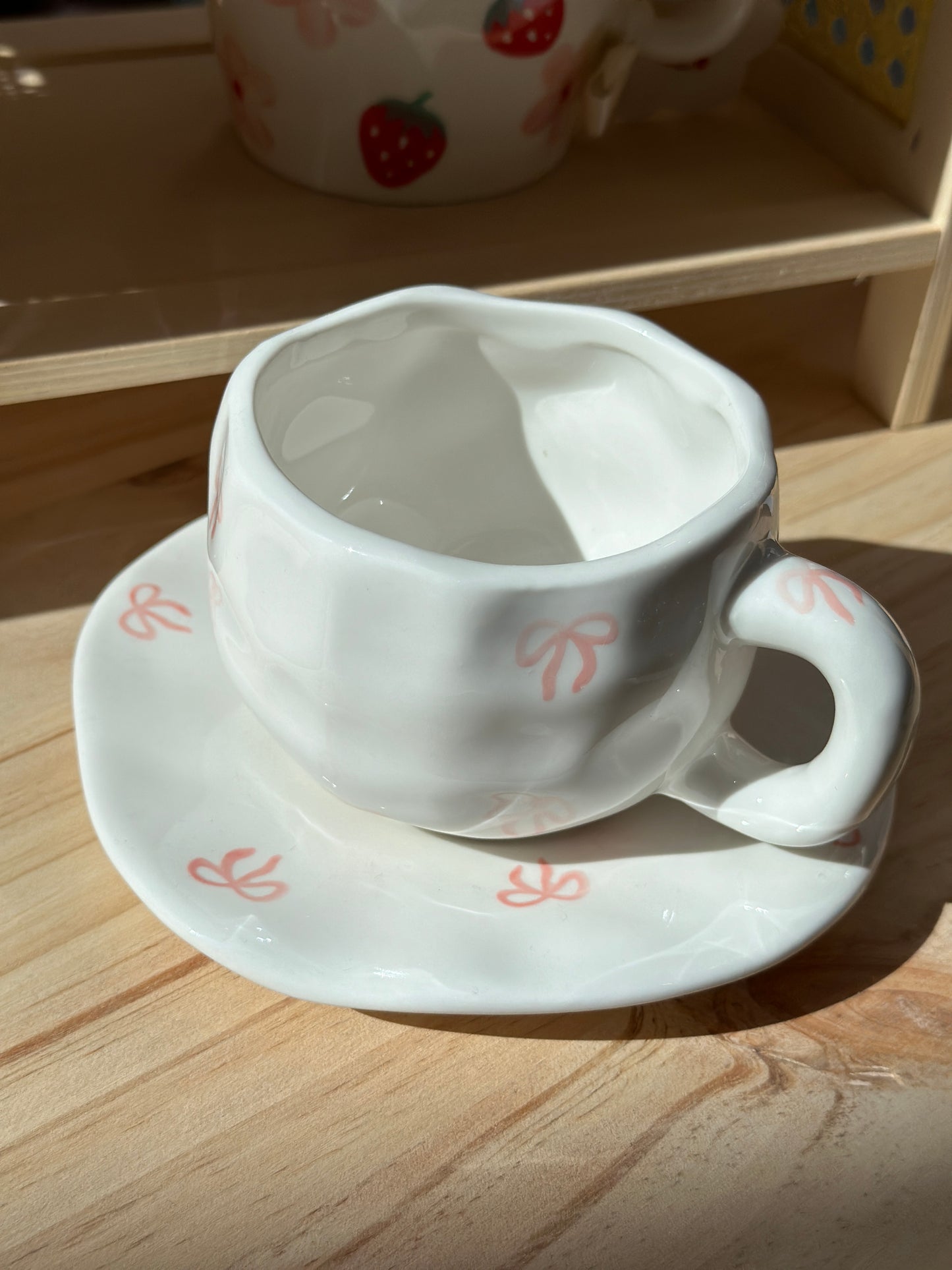 Ceramic Bow Cup & Saucer