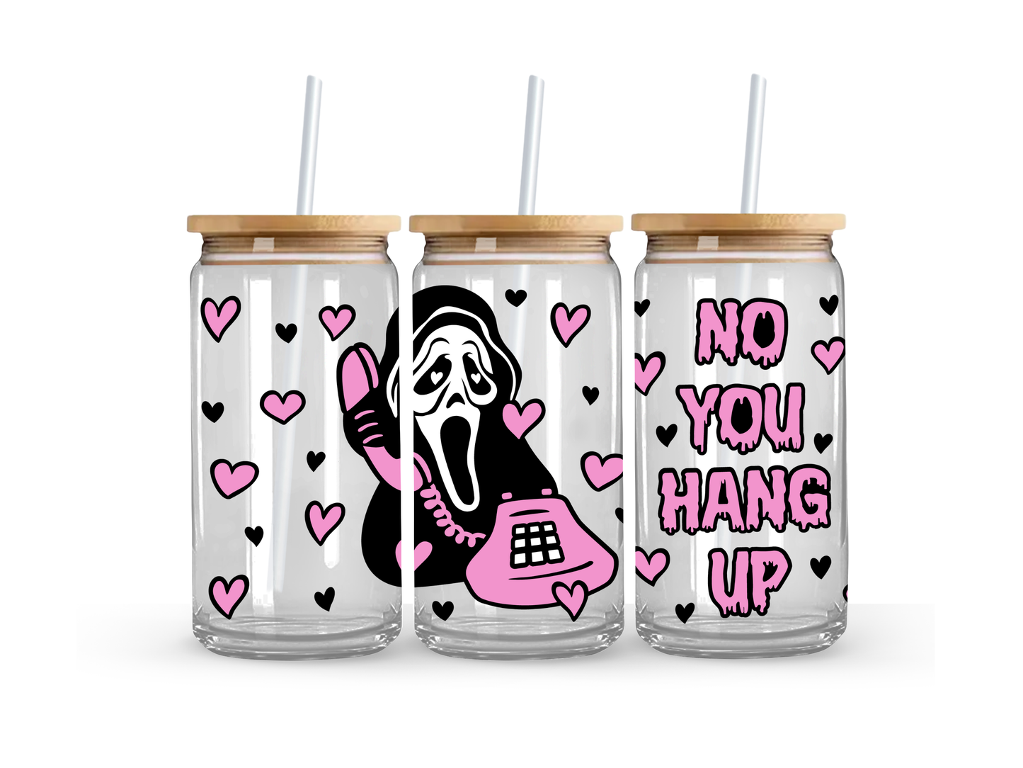 Ghostface You Hang Up Glass Can Cup - 473ml