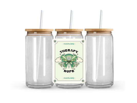 Therapy Dupe Matcha - Glass Can Cup 473ml