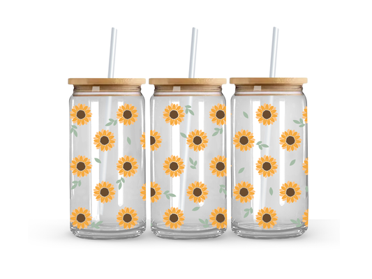 Sunflower Glass Can Cup - 473ml