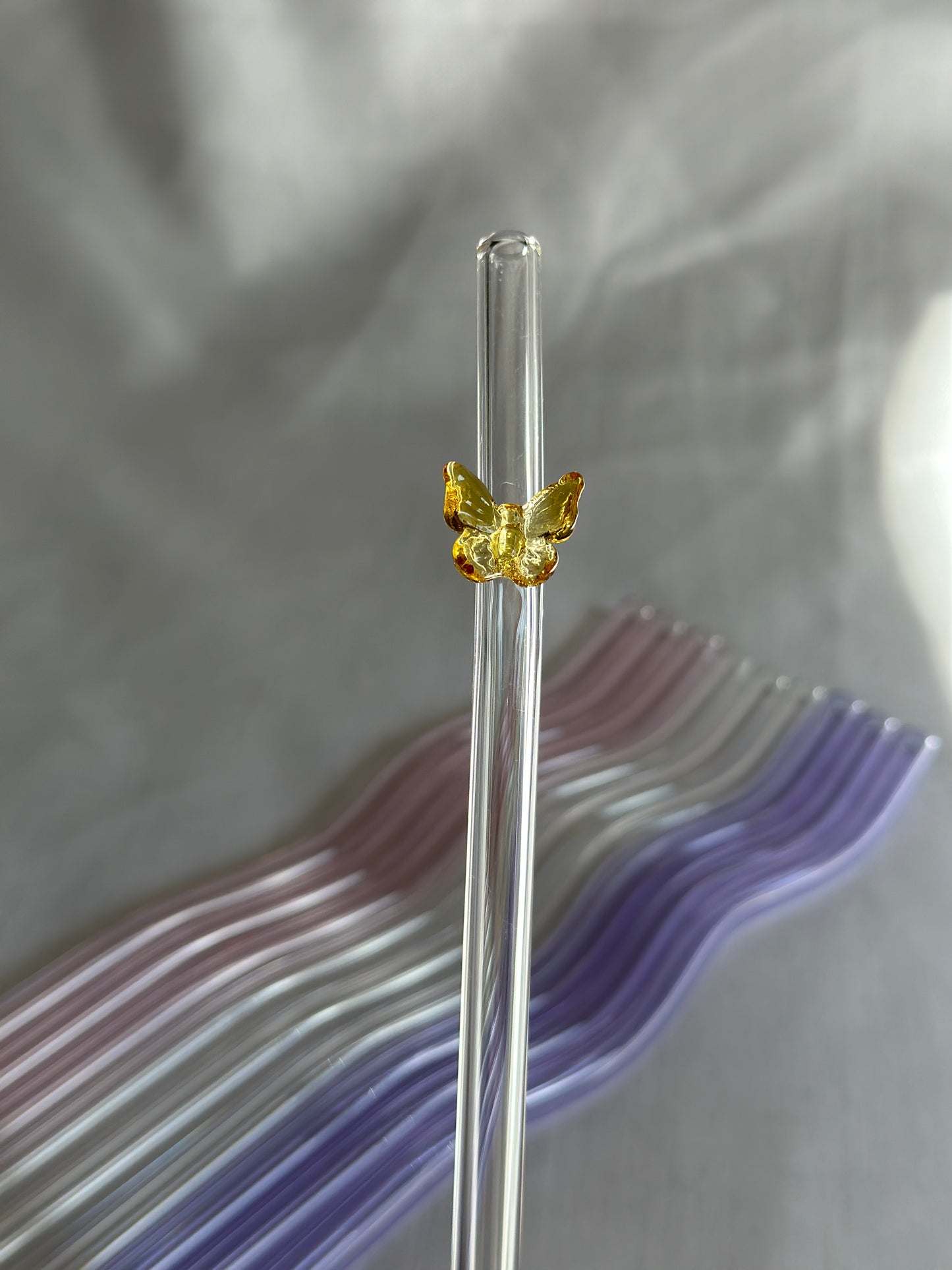 Butterfly Glass Straws