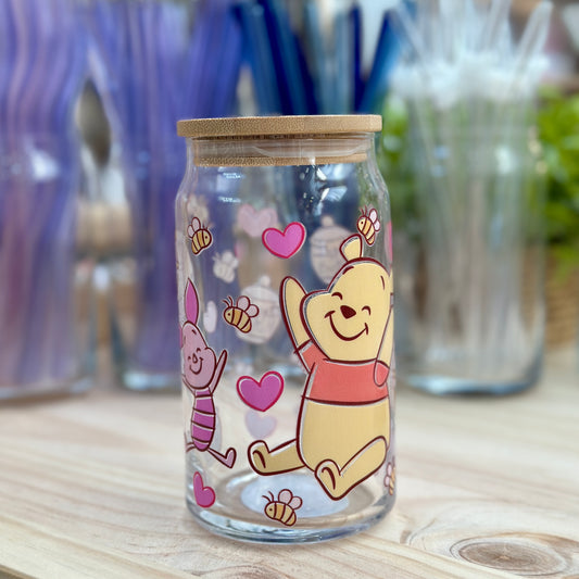 Winnie & Piglet Glass Can Cup - 473ml