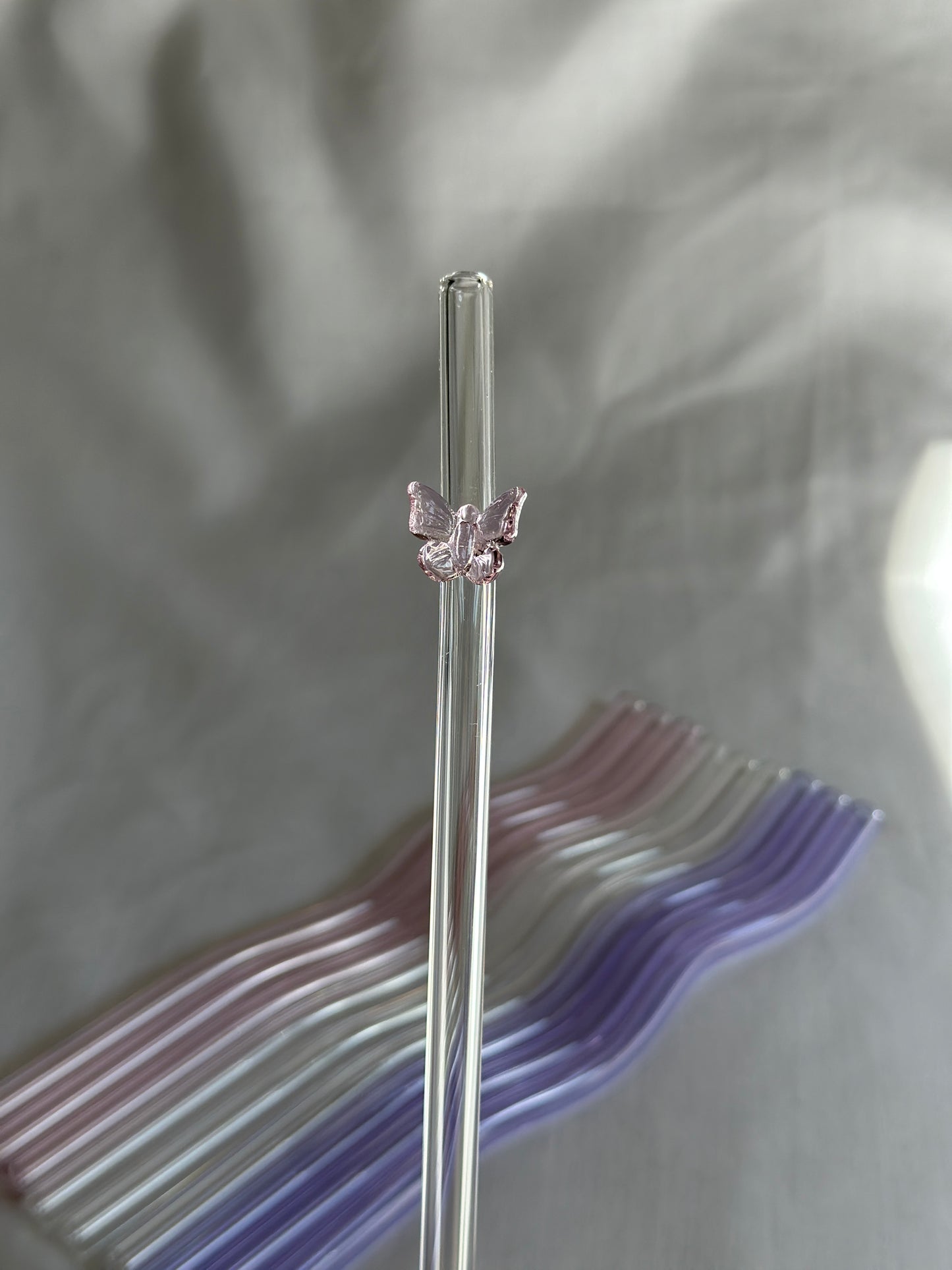 Butterfly Glass Straws