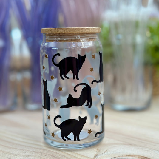 Black Cat Glass Can Cup - 473ml