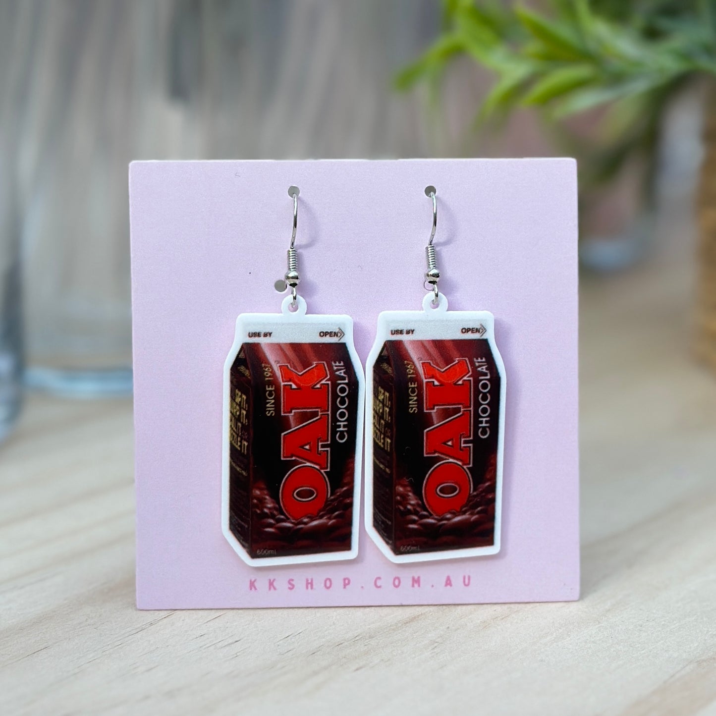 Chocolate Oak Milk Earrings