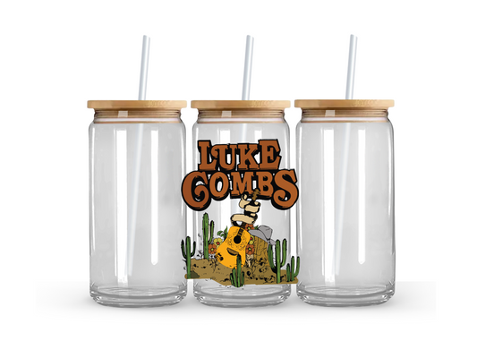 Luke Combs Glass Can Cup - 473ml