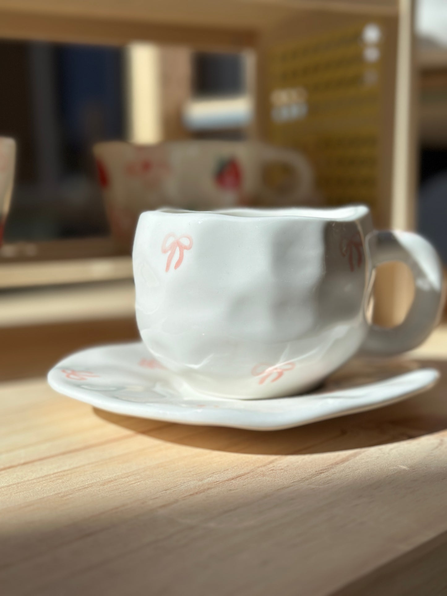 Ceramic Bow Cup & Saucer