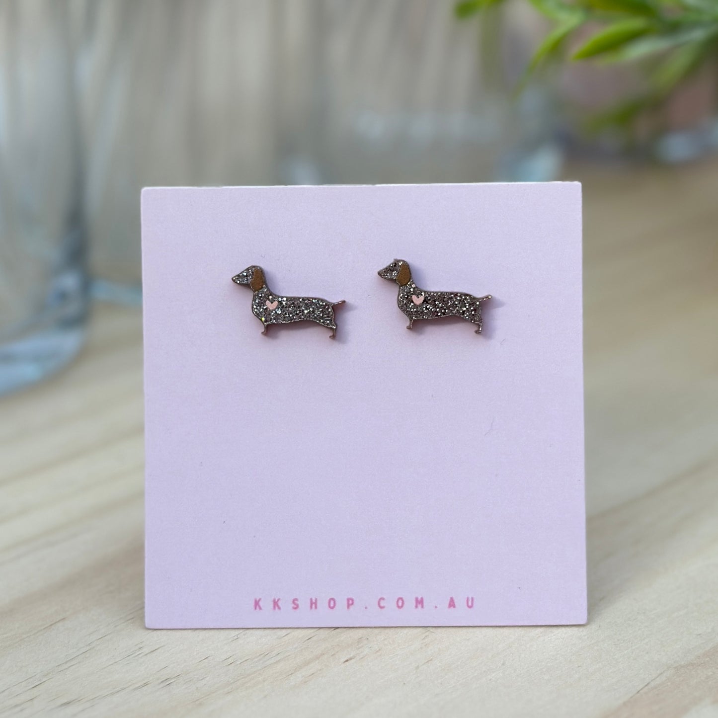 Dachshund Glitter Earrings