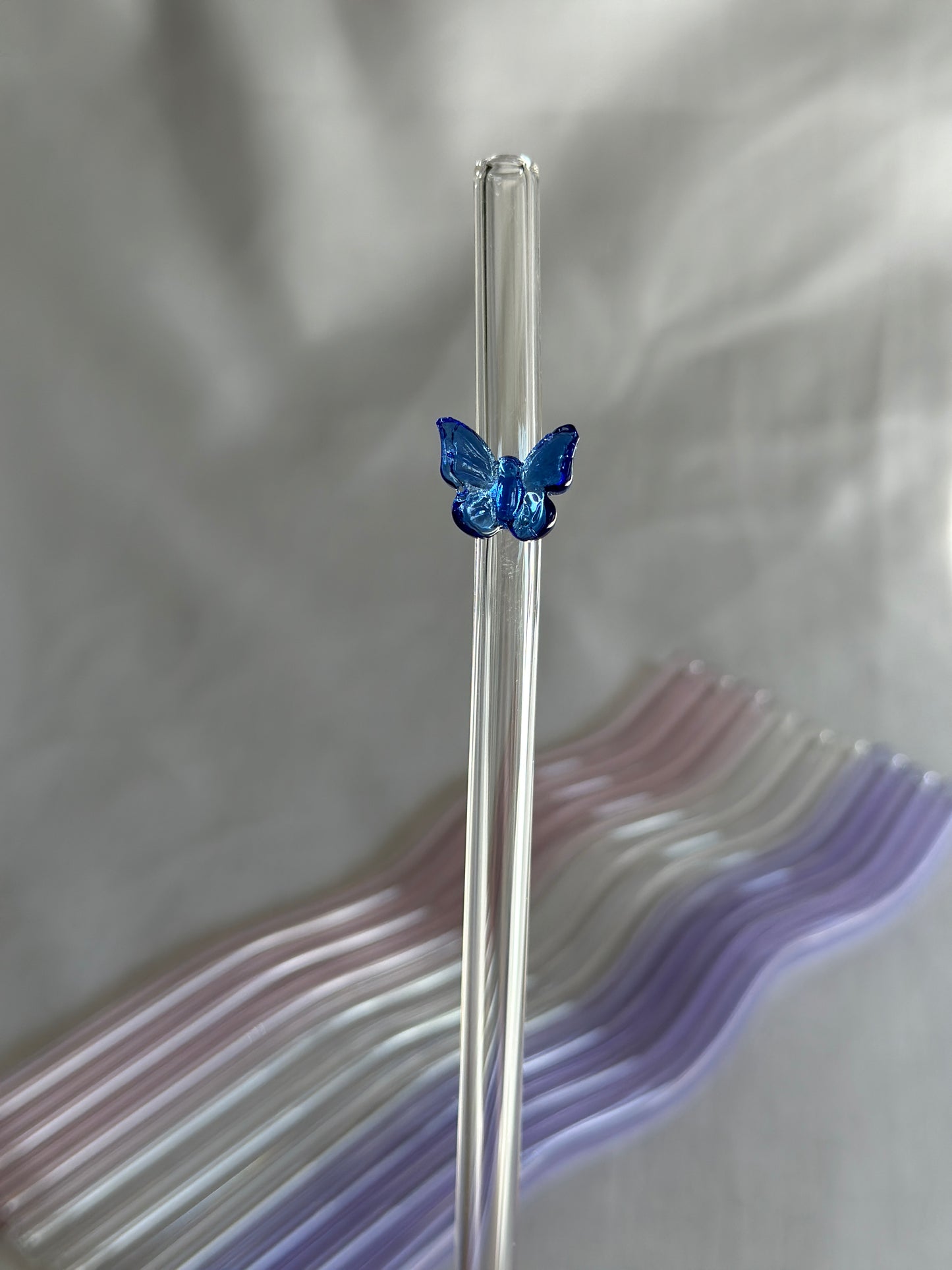 Butterfly Glass Straws