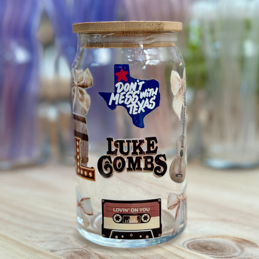 Luke Combs Scatter Glass Can Cup - 473ml