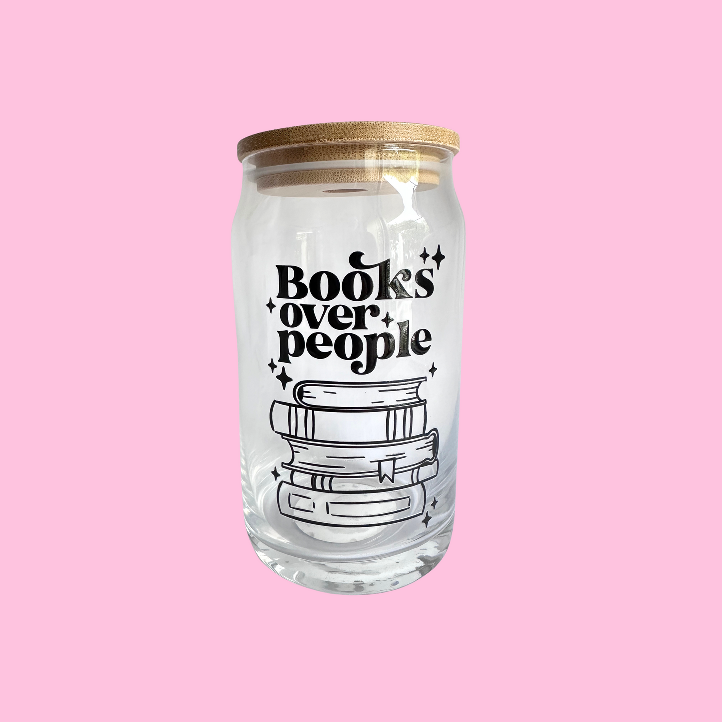 Books Over People Glass Can Cup - 473ml