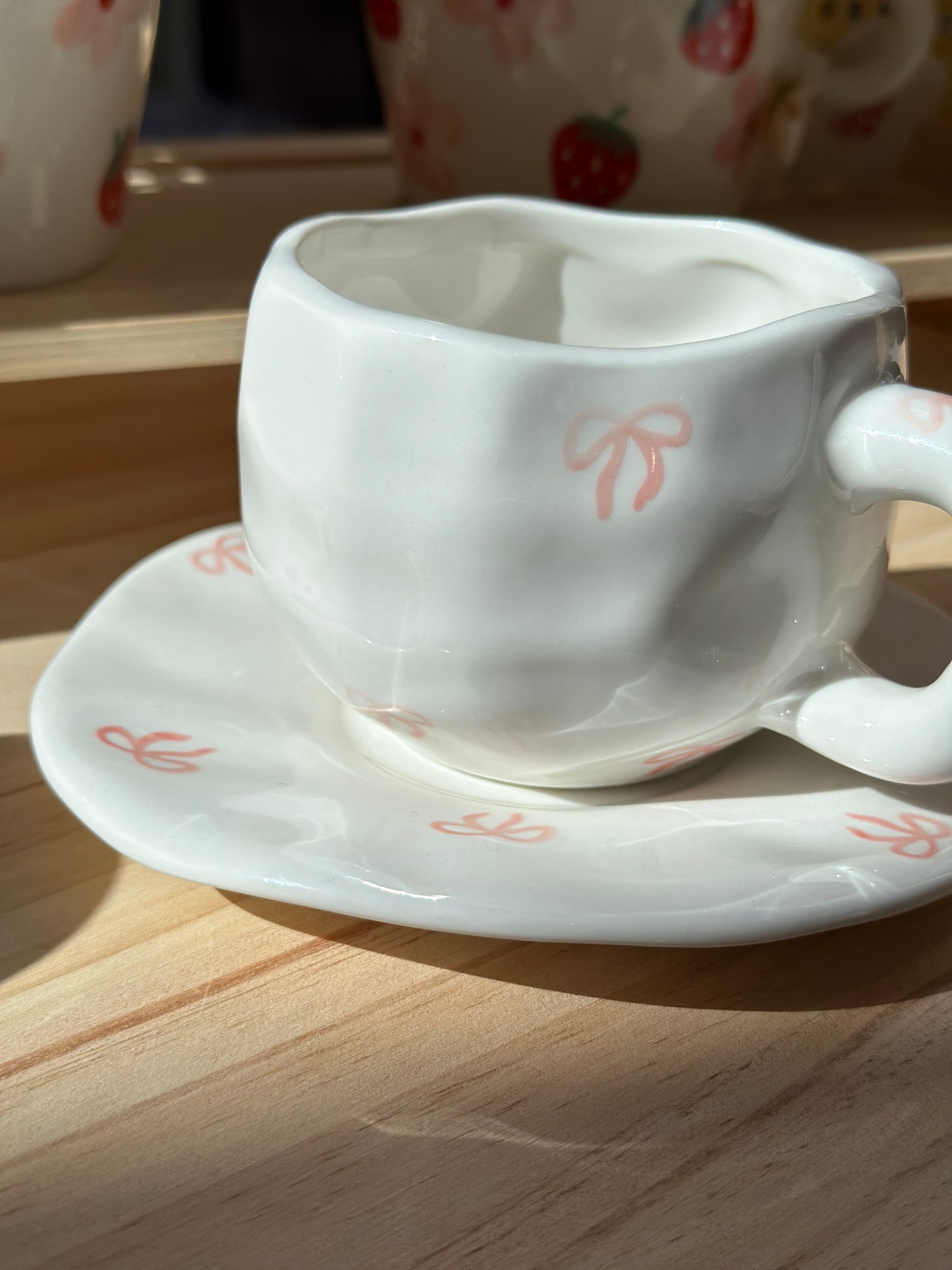 Ceramic Bow Cup & Saucer