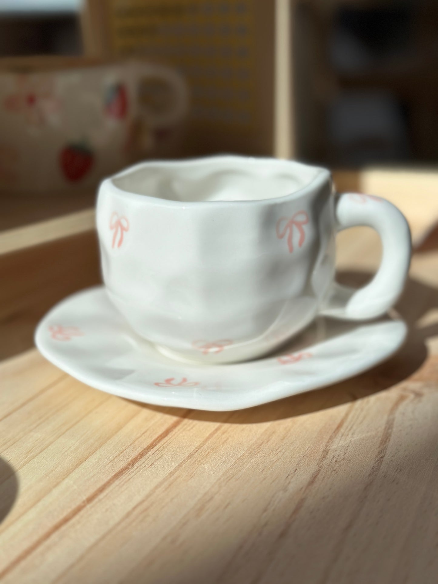 Ceramic Bow Cup & Saucer