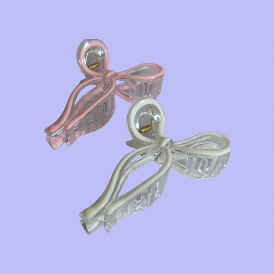 Pink Bow Claw Clip