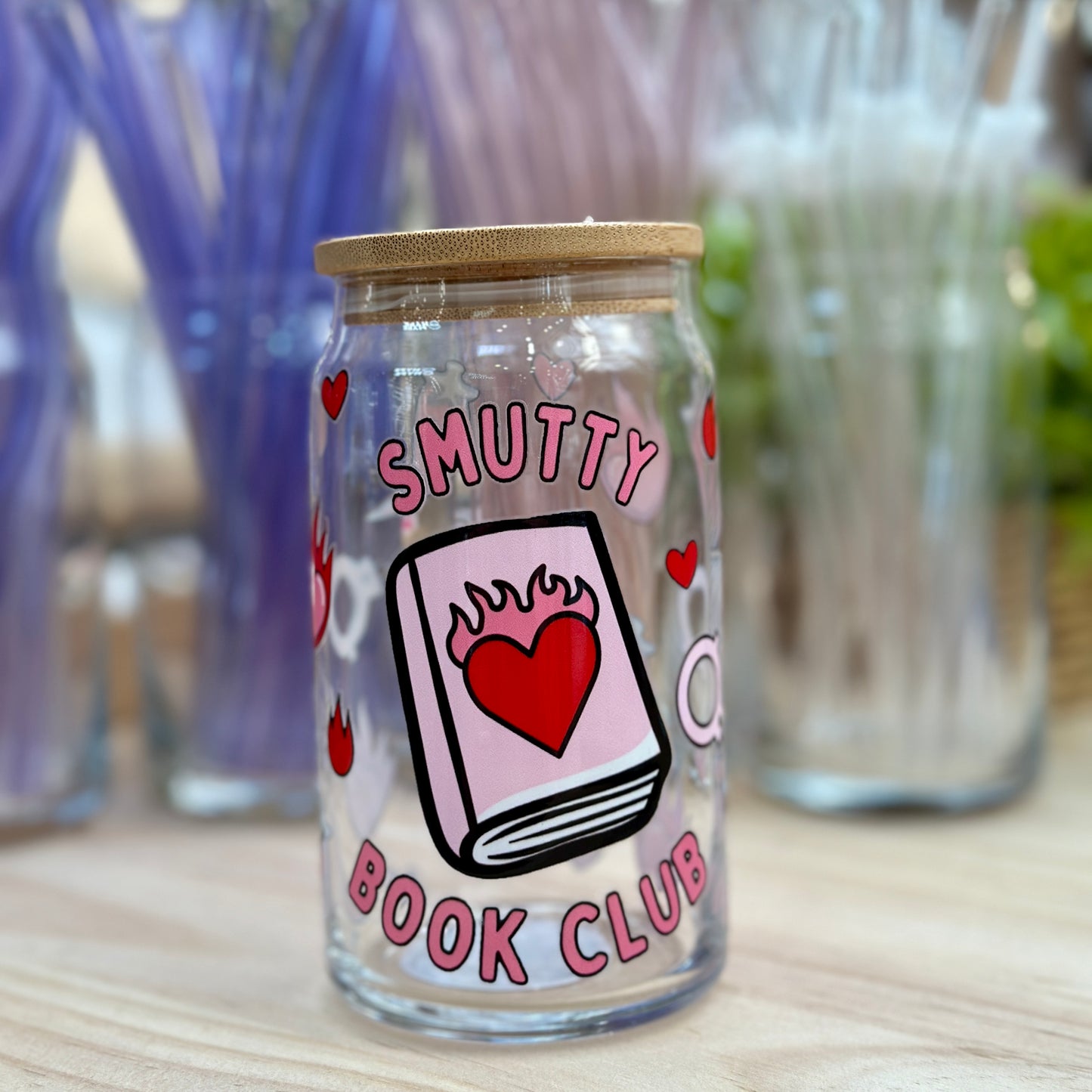 Smutty Book Club Glass Can Cup - 473ml