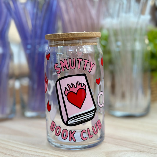 Smutty Book Club Glass Can Cup - 473ml