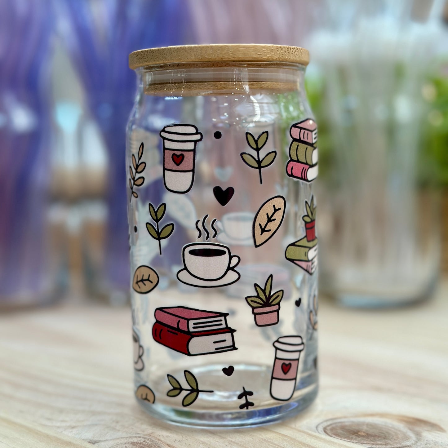 Cosy Books Glass Can Cup - 473ml