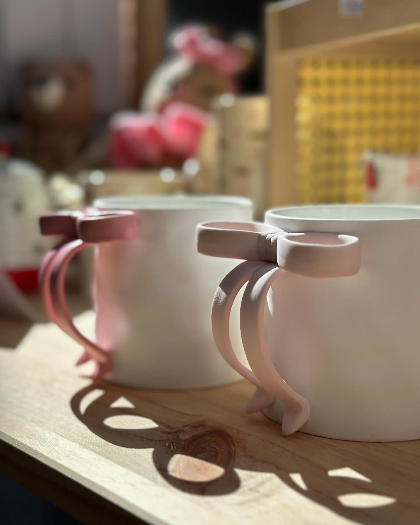 Frosted Ceramic Bow Handle Mug