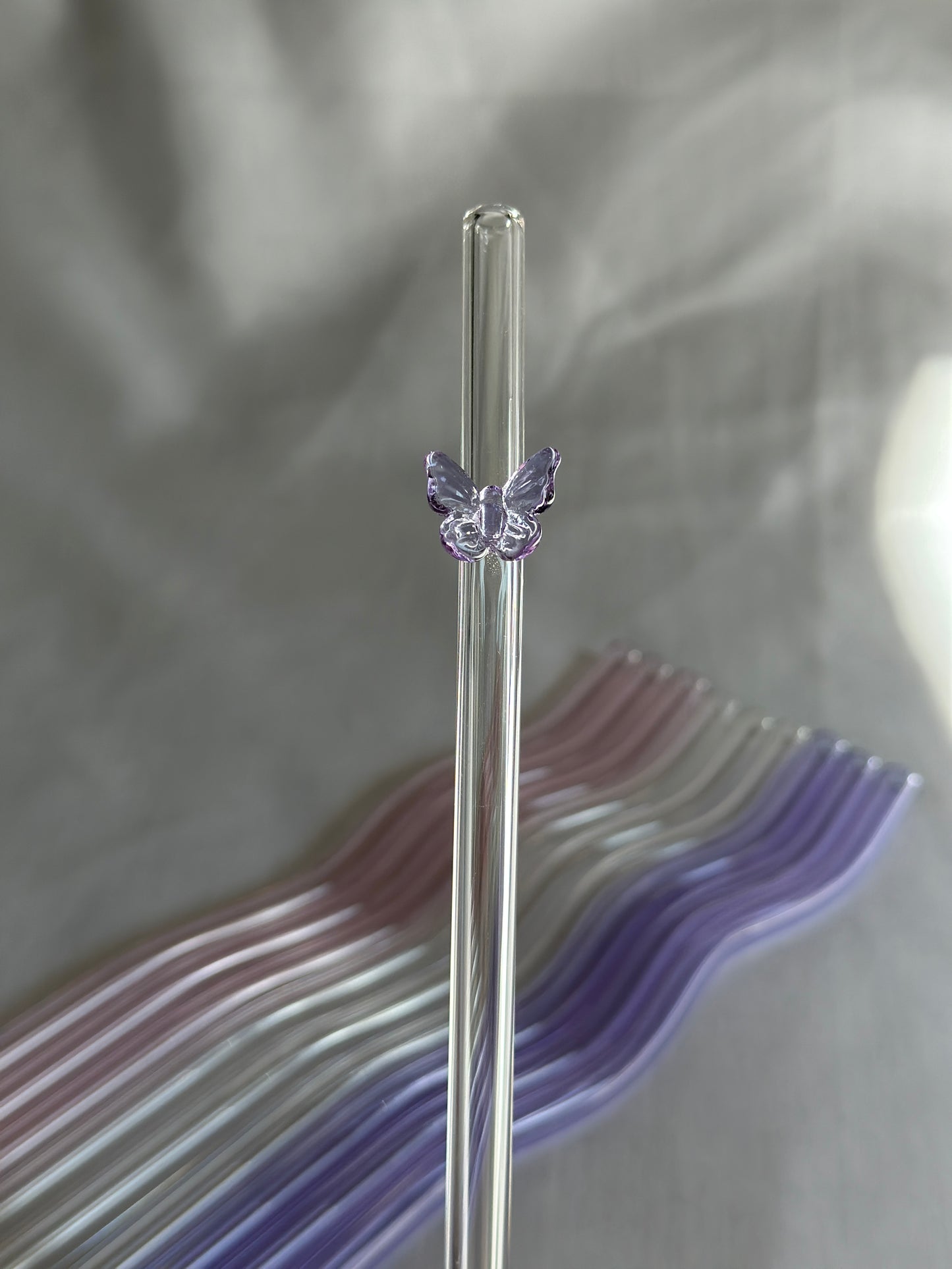 Butterfly Glass Straws