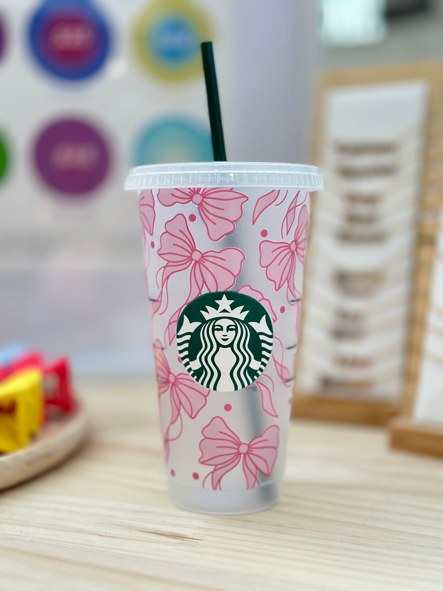 Pink Bow 24oz Tumbler - Large 710ml - SB Logo or Plain