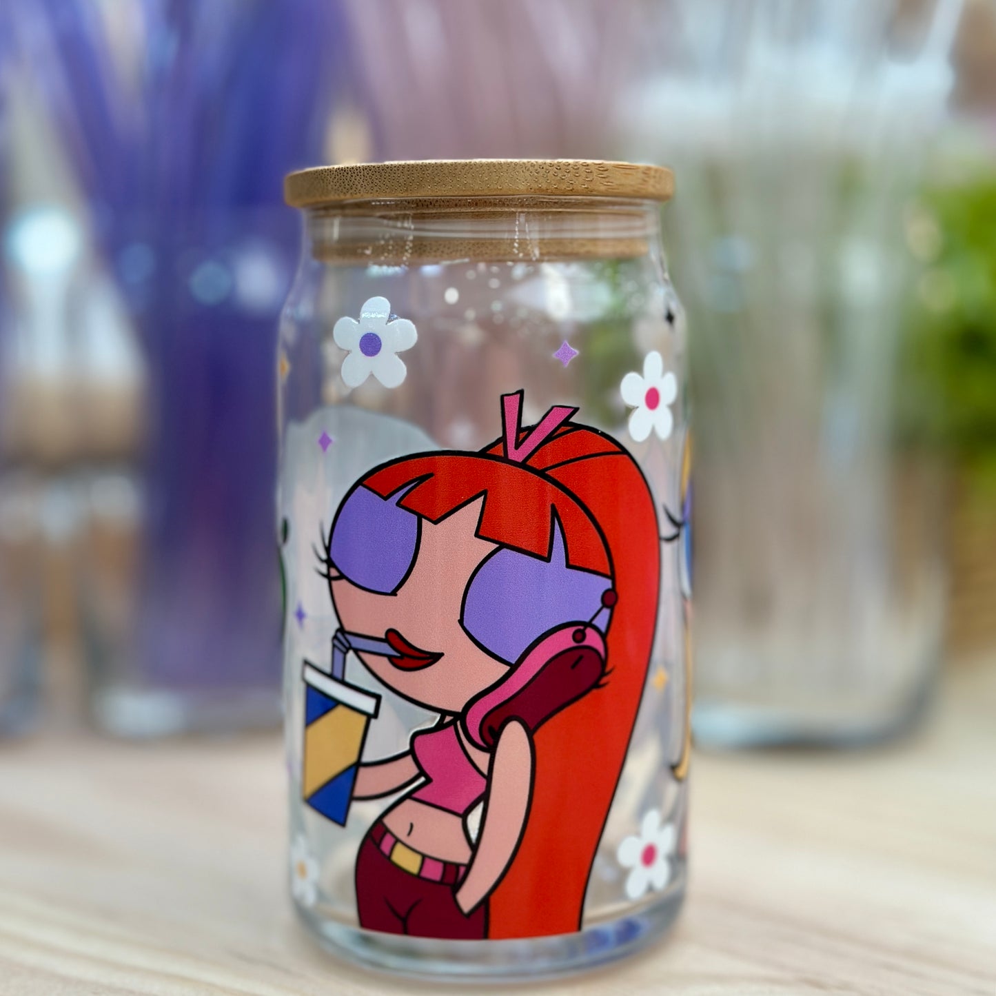 Nostalgic 90's Girls Glass Can Cup - 473ml