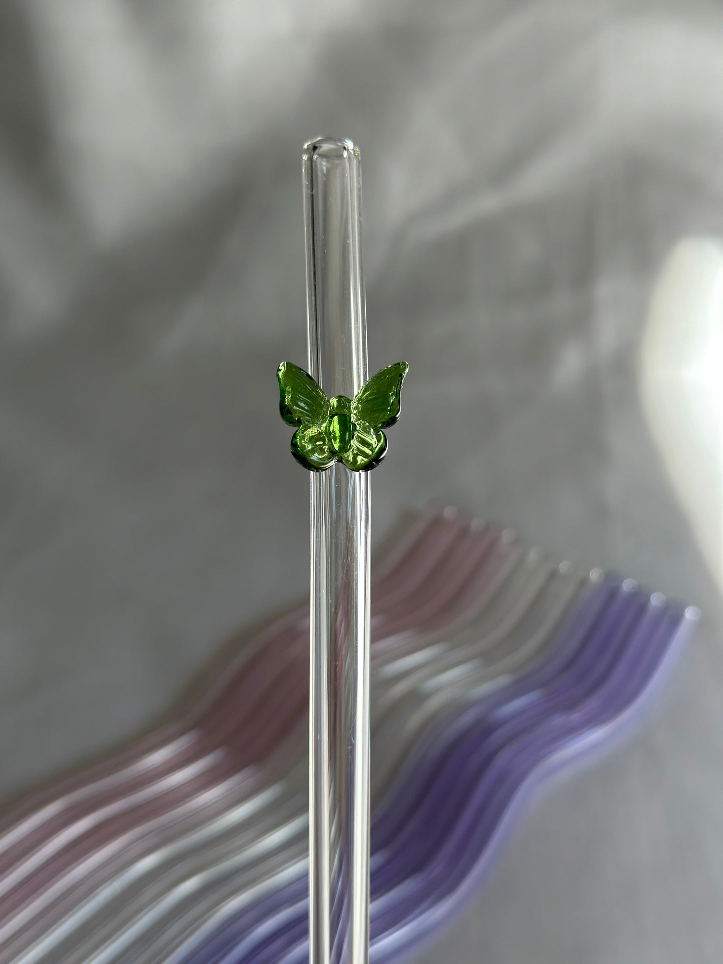 Butterfly Glass Straws