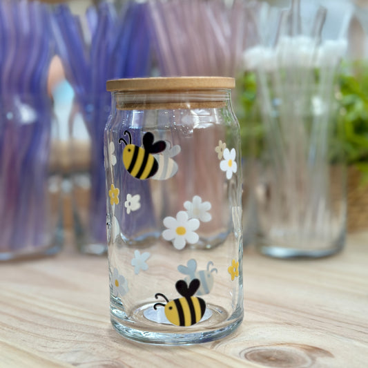 Bee Glass Can Cup - 473ml