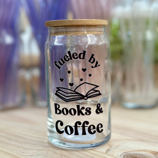 Fueled By Books & Coffee- 473ml (Pink or Black)