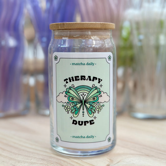 Therapy Dupe Matcha - Glass Can Cup 473ml