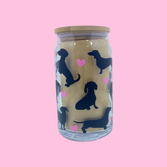 Dachshund Glass Can Cup - 473ml