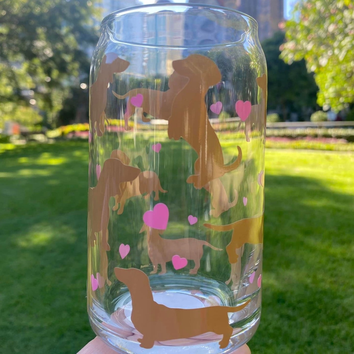 Dachshund Glass Can Cup - 473ml